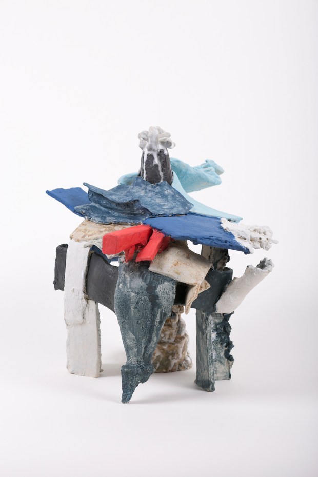 Untitled n13 della serie Territmi semirefra ttario + ossidi e smalto dim.cm38x36x34a