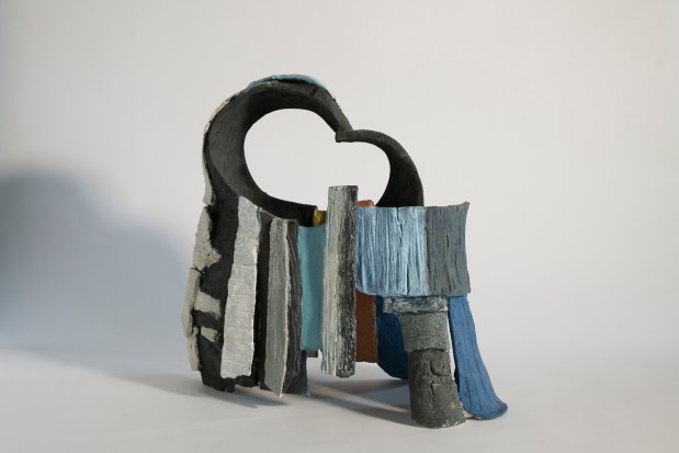 Untitled n°25 serie Territmi anno 2018semirefrattario + ossidi e smalto vista1 dim.cm.54xh48xp.25