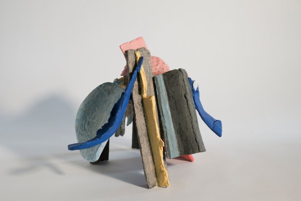 Untitled n°39 anno 2018 serie Territmi semirefrattario ossidi + smalto dim. cm.46x37x34 b